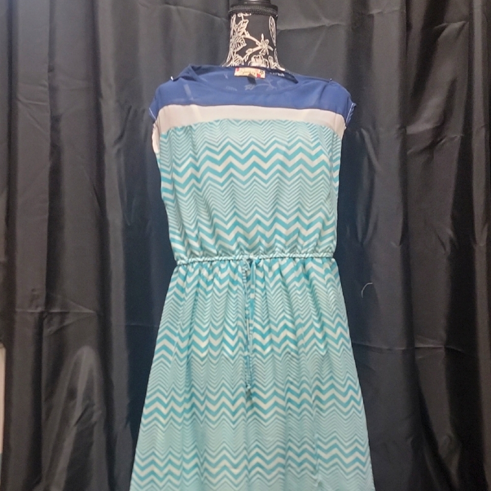 Blue Chevron Women's Dress